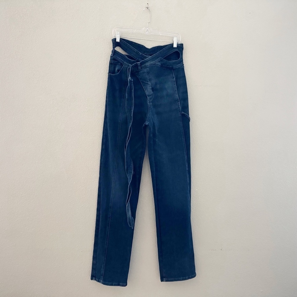 Ottolinger Wrap Jeans Medium Indigo Blue Denim Avant Garde Y2K Streetwear Runway - Picture 6 of 16
